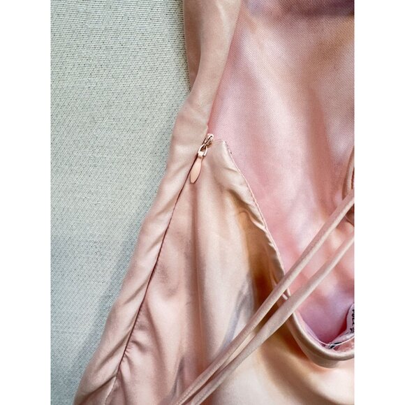 Princess Polly Womens Satin Strappy Mini Dress Size 6 Pink Sleeveless Party Chic - Picture 11 of 11